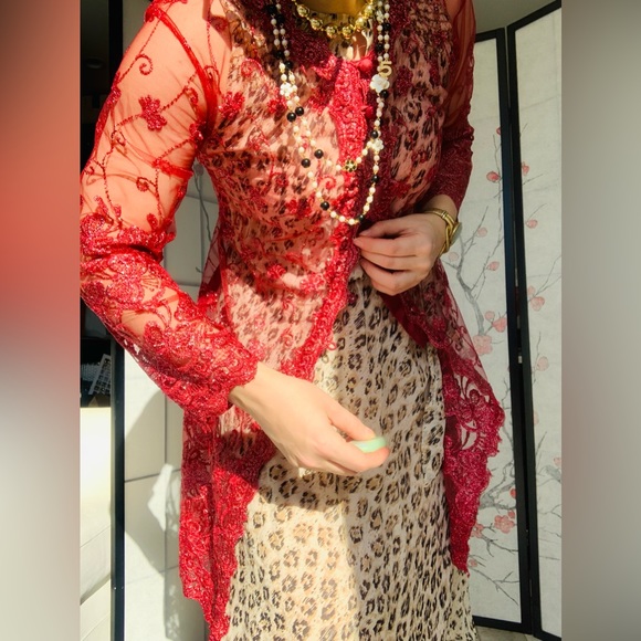 Anthropologie Metallic Mesh Mermaidcore Indie Sleeze INDIAN Tribal Core Dress - Picture 6 of 16